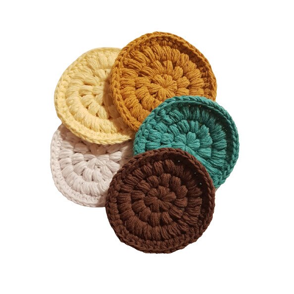 Set 5 dischete demachiante hanmade bumbac si acryl