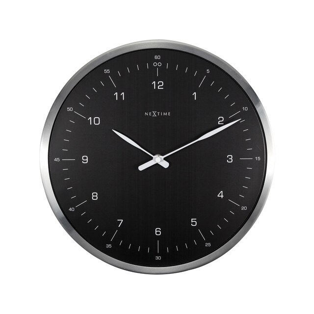 Ceas de perete, NeXtime, Stazione, 35 x 35 cm, sticla, gri