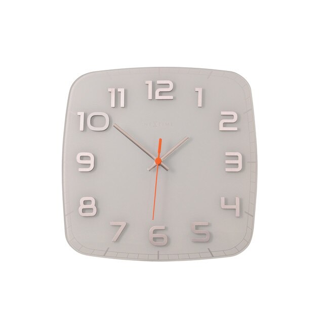 Ceas de perete, NeXtime, 43x43 cm, sticla, oglinda, alb