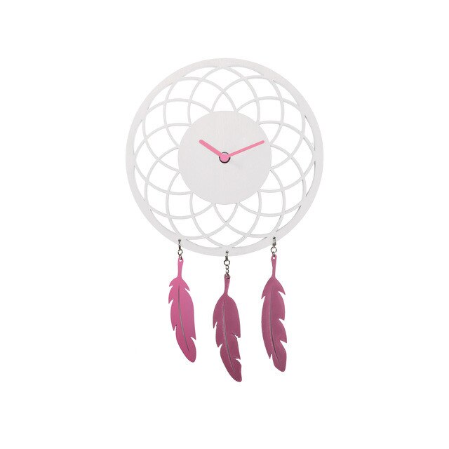 Ceas de perete, NeXtime, Dreamcatcher, lemn, 43 x 3.5 cm, Alb