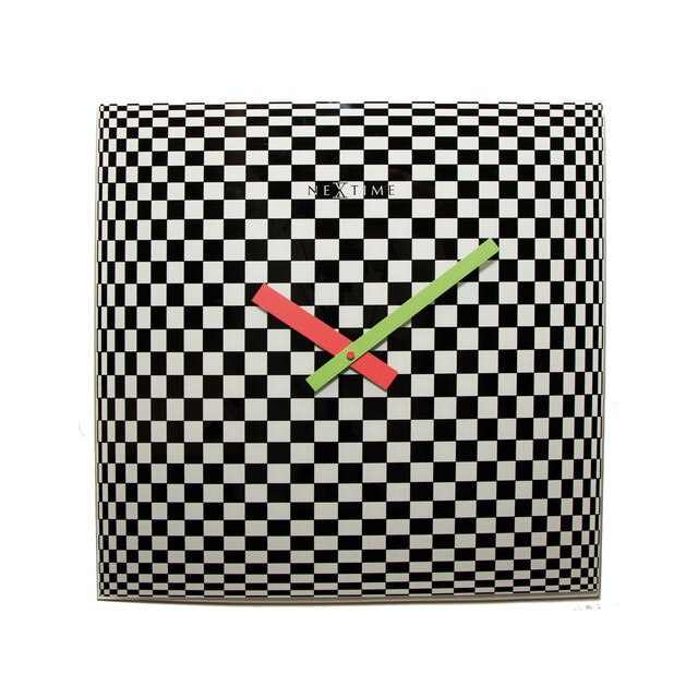 Ceas de perete, NeXtime, 43 cm, sticla, Alb/Negru