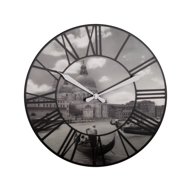 Ceas de perete, NeXtime, 40x10 cm, plastic, Negru/Gri