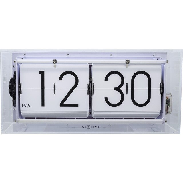 Ceas desteptator, NeXtime, plastic, Negru/Gri/Alb, 30 cm