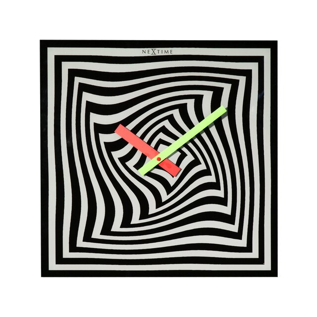 Ceas de perete, NeXtime, 43x43 cm, sticla, negru