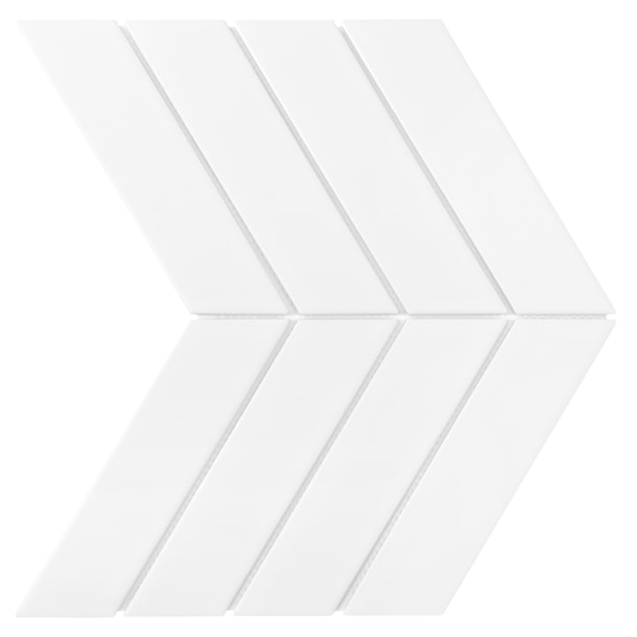 Faianta, DUNIN, ROYAL CHEVRON WHITE MATT, Alb mat, 31.8 x 22.4 cm