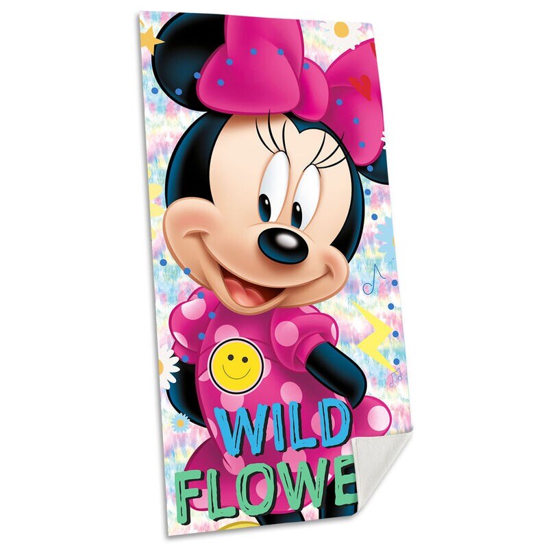 Prosop De Plaja Minnie Mouse Wild Flower , 70x140cm, Multicolor