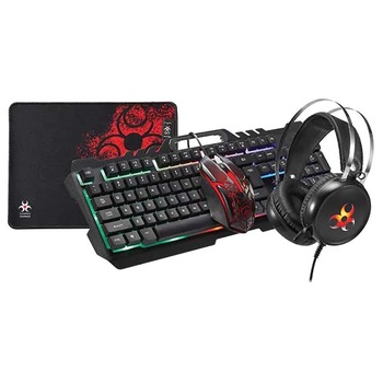 Kit pentru Gaming 4 in 1 Myria MG7526, tastatura, mouse, casti, mousepad, negru Kit pentru Gaming 4 in 1 Myria MG7526, tastatura, mouse, casti, mousepad, negru