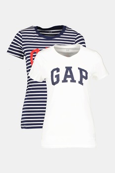 GAP, Set de tricouri cu imprimeu - 2 piese, Alb/Bleumarin GAP, Set de tricouri cu imprimeu - 2 piese, Alb/Bleumarin