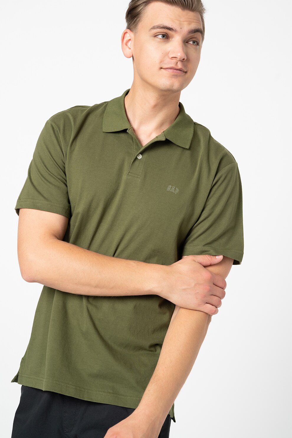 GAP, Tricou polo de bumbac, Verde militar