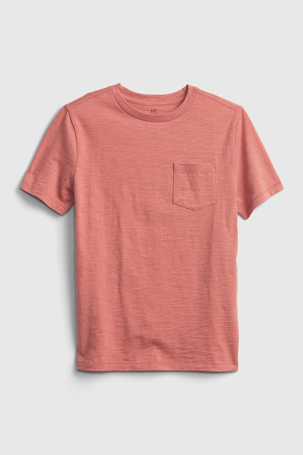GAP, Tricou de bumbac organic cu buzunar pe piept, Rosu stins