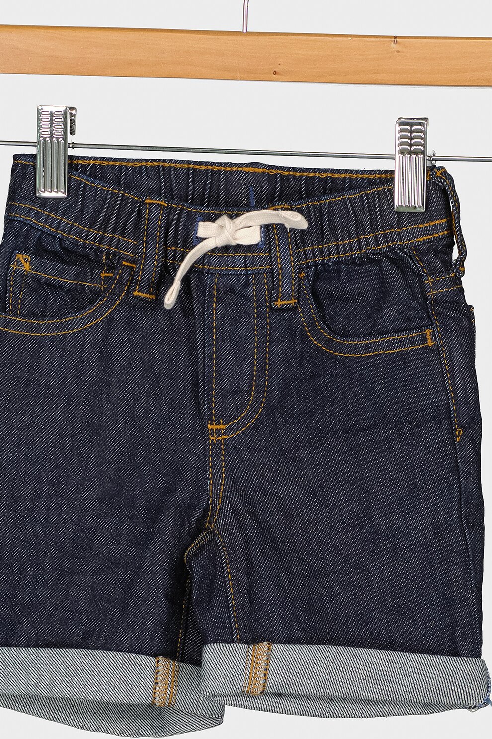 GAP, Pantaloni scurti de denim cu snur in talie, Bleumarin