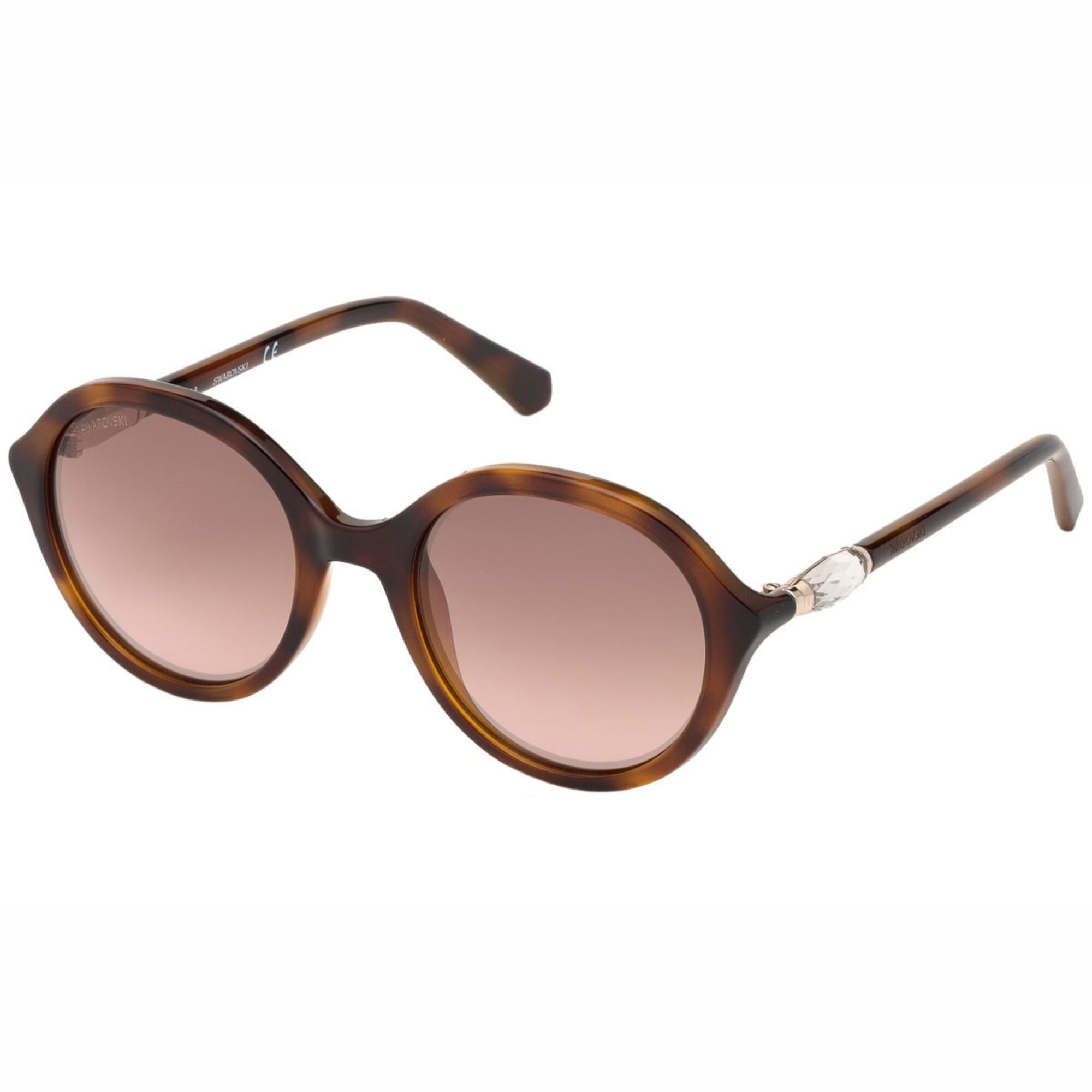 Ochelari de soare dama Round Shiny Havana/Brown Mirrored Degrade SK0228/S-52G