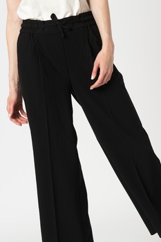 b.young, Pantaloni crop cu croiala ampla Bydanta, Negru b.young, Pantaloni crop cu croiala ampla Bydanta, Negru