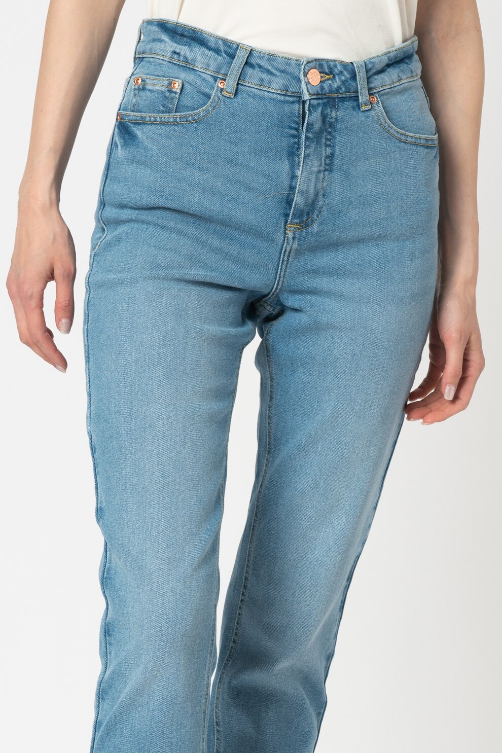 b.young, Blugi drepti cu talie inalta Katrine, Albastru deschis