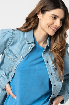 b.young, Camasa din denim cu maneci bufante Keyla, Albastru deschis b.young, Camasa din denim cu maneci bufante Keyla, Albastru deschis