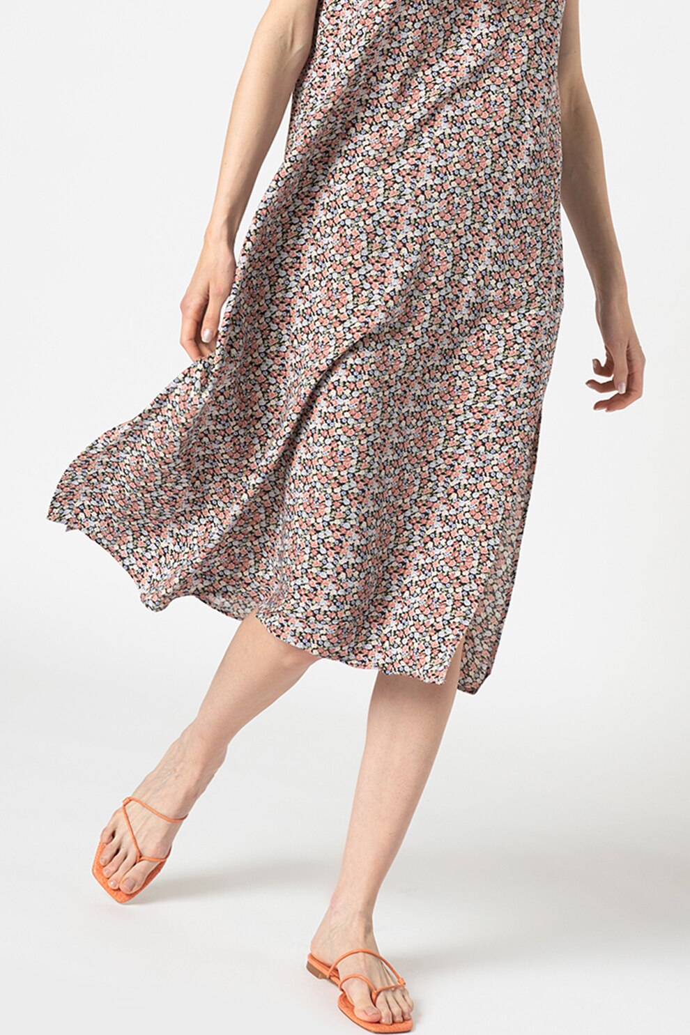 b.young, Rochie midi dreapta Joella, Negru/Roz/Galben