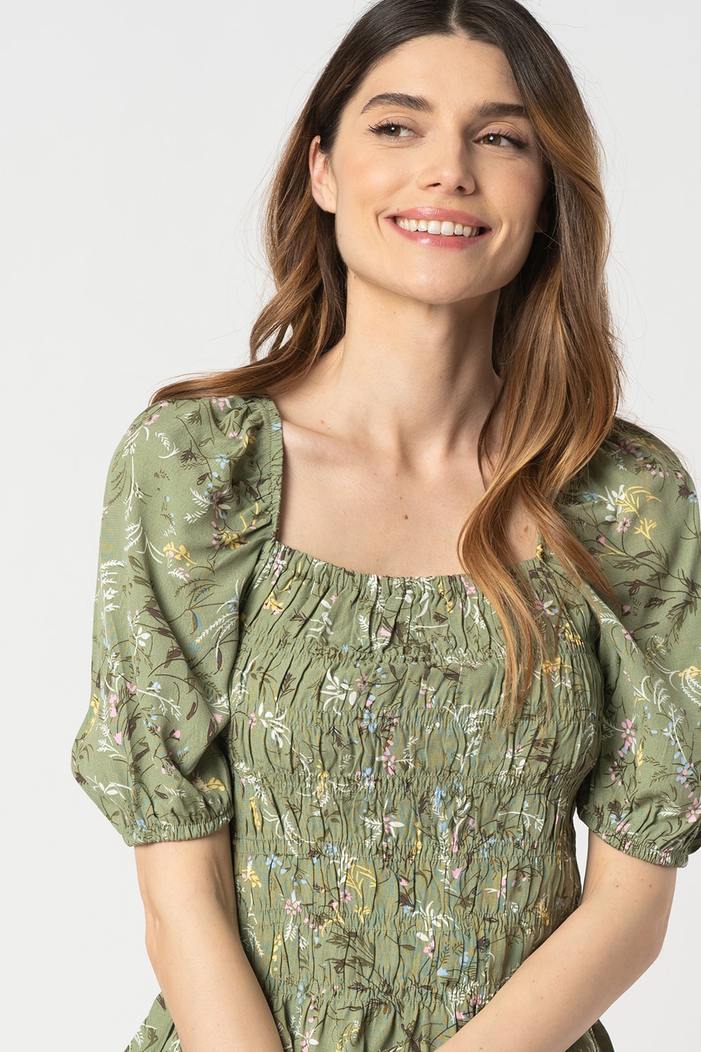 b.young, Bluza cu imprimeu Flaminia, Verde/Roz/Alb