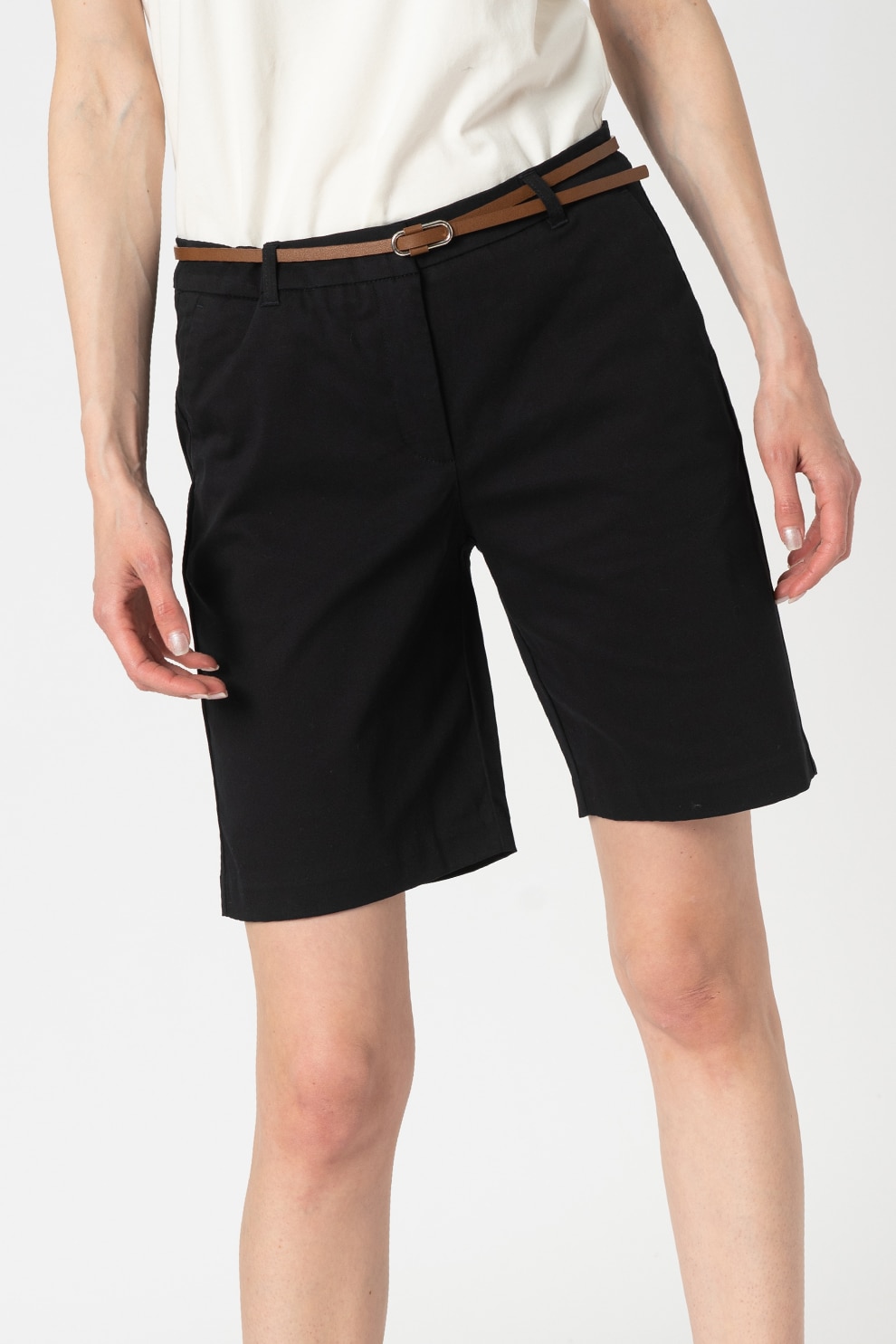 b.young, Pantaloni scurti cu o curea Bydays, Negru