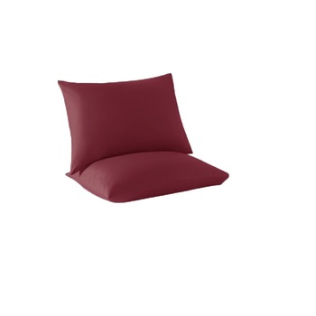 Set 2 huse pentru perna, bumbac natural 100%, culoare grena, dimensiune 50/70 Set 2 huse pentru perna, bumbac natural 100%, culoare grena, dimensiune 50/70