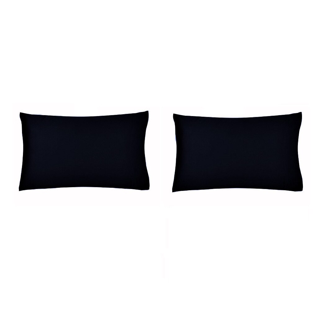 Set 2 huse pentru perna, bumbac natural 100%, culoare negru, dimensiune 70/70