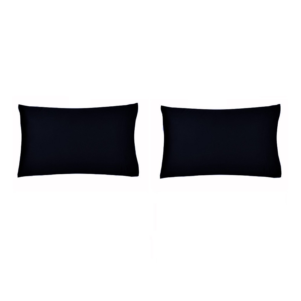 Set 2 huse pentru perna, bumbac natural 100%, culoare negru, dimensiune 40/40