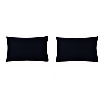 Set 2 huse pentru perna, bumbac natural 100%, culoare negru, dimensiune 40/40 Set 2 huse pentru perna, bumbac natural 100%, culoare negru, dimensiune 40/40