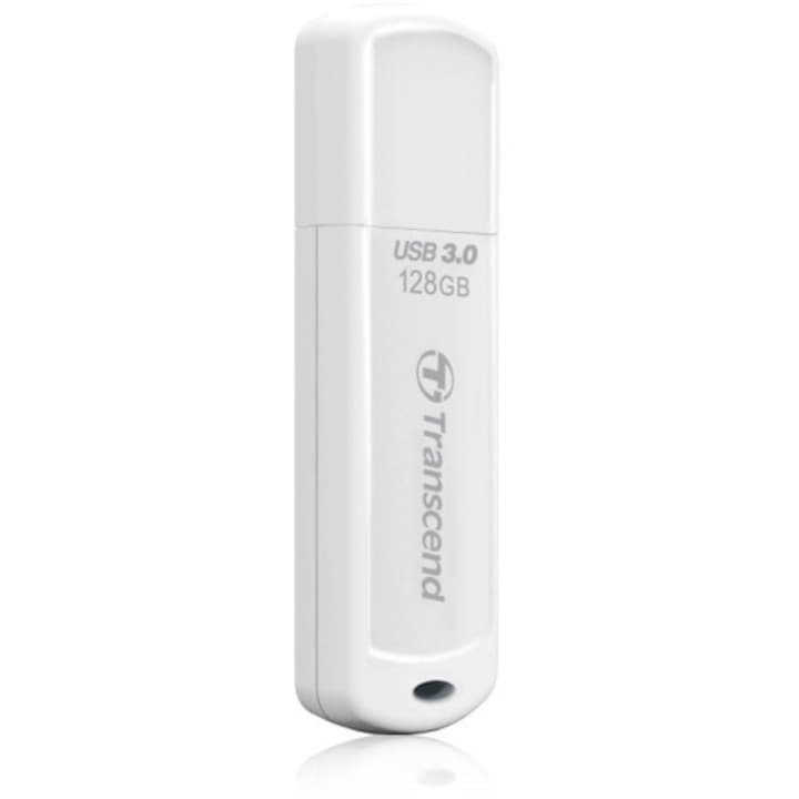 USB памет Transcend JetFlash 730, Бял, 128GB, USB 3.0