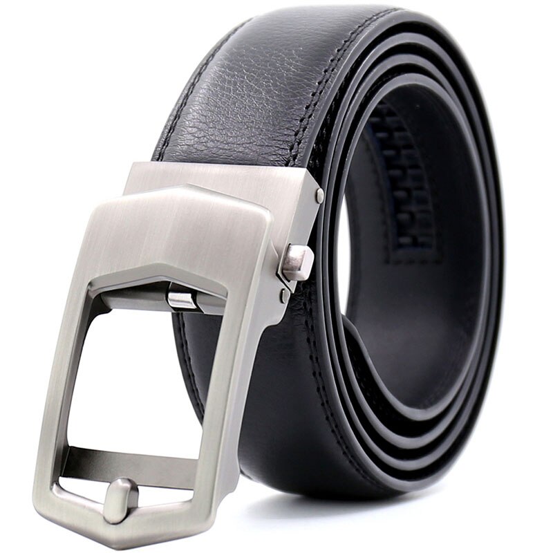 Curea barbati cu inchidere automata, negru, piele, M6N, 130cm