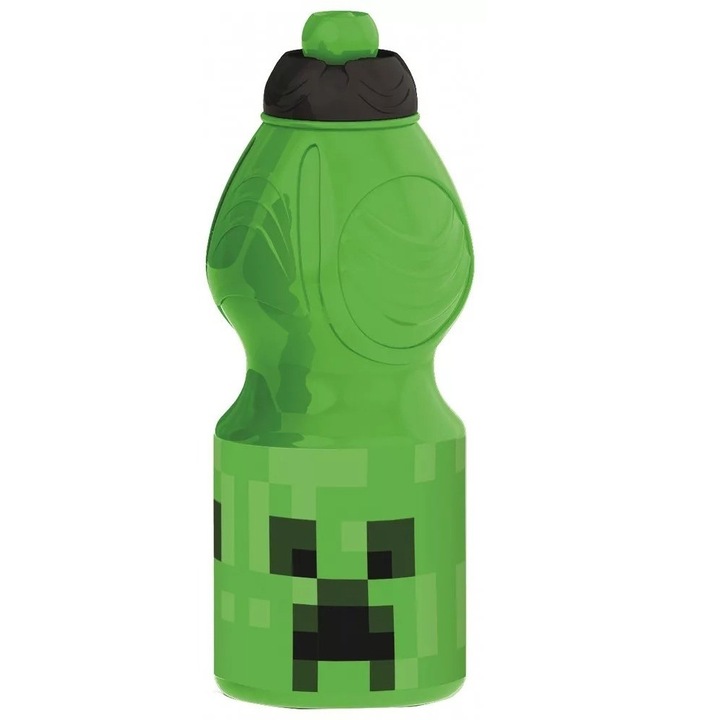 Бутилка за спорт Minecraft 400 ml, Зелен