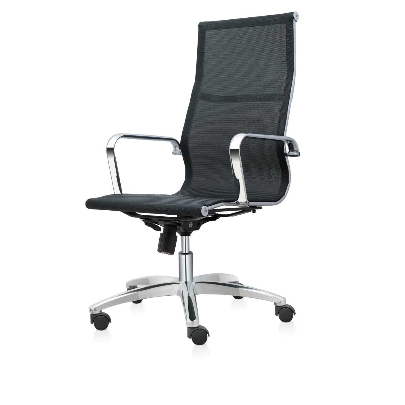 Scaun directorial de birou TRAFFIC CHAIRS TRAFFIC MESH EXECUTIV, mesh Negru, structura cromata, brate aluminiu, baza aluminiu, mecanism multiblock