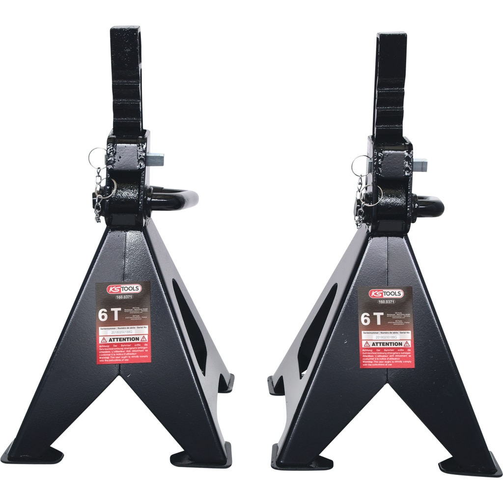 Set capre de sustinere din otel cu reglare rapida, KS TOOLS, 6 t, 2 piese