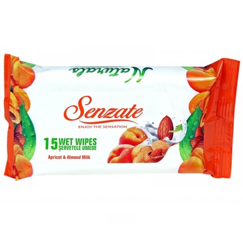 Servetele umede Senzate cu Piersici si Migdale,15/set Servetele umede Senzate cu Piersici si Migdale,15/set