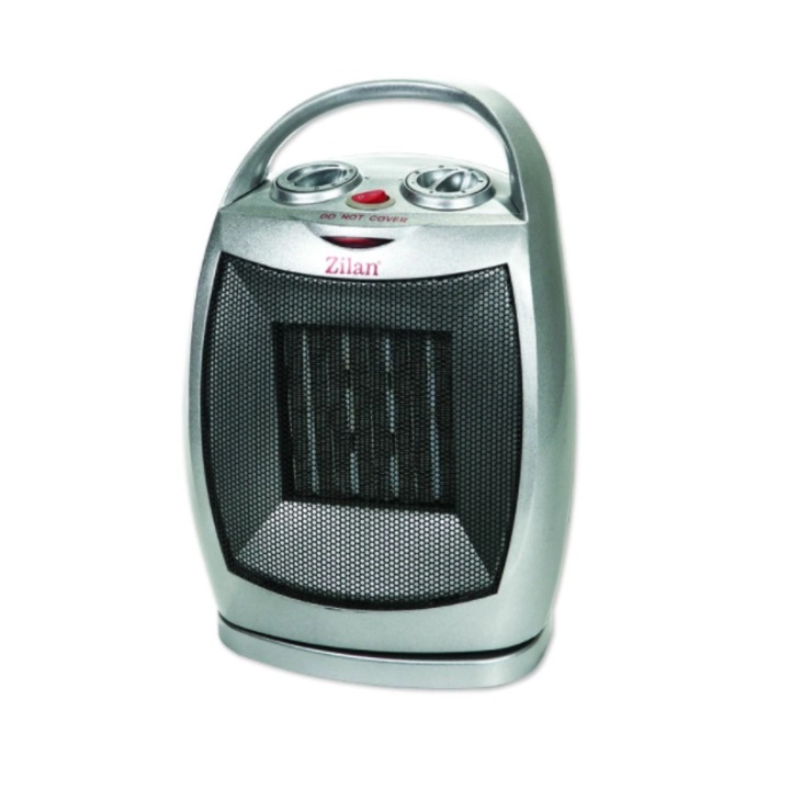 Aeroterma ceramica ZILAN ZLN-6188, Putere 1500W, 2 trepte de reglare temperatura+aer rece, Termostat reglabil, Rezistenta ceramica, Functie oscilatie, Sistem siguranta impotriva rasturnarii si supraincalzirii1811888821113056
