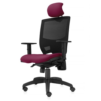 Scaun ergonomic de birou TRAFFIC CHAIRS SPRING, tapiterie sezut textil BORDO, spatar reglabil pe inaltime mesh Negru, tetiera reglabila tapitata, mecanism multiblock, brate reglabile Scaun ergonomic de birou TRAFFIC CHAIRS SPRING, tapiterie sezut textil BORDO, spatar reglabil pe inaltime mesh Negru, tetiera reglabila tapitata, mecanism multiblock, brate reglabile