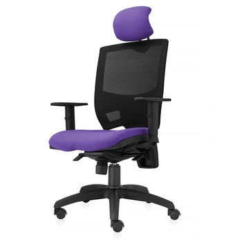 Scaun ergonomic de birou TRAFFIC CHAIRS SPRING, tapiterie sezut textil MOV, spatar reglabil pe inaltime mesh Negru, tetiera reglabila tapitata, mecanism multiblock, brate reglabile Scaun ergonomic de birou TRAFFIC CHAIRS SPRING, tapiterie sezut textil MOV, spatar reglabil pe inaltime mesh Negru, tetiera reglabila tapitata, mecanism multiblock, brate reglabile