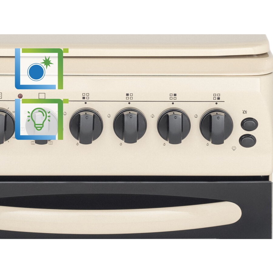 Aragaz NobelTek NLT 5604B/E1, Plita gaz, Cuptor electric, Ventilator, Aprindere electrica, Iluminare cuptor, Bej