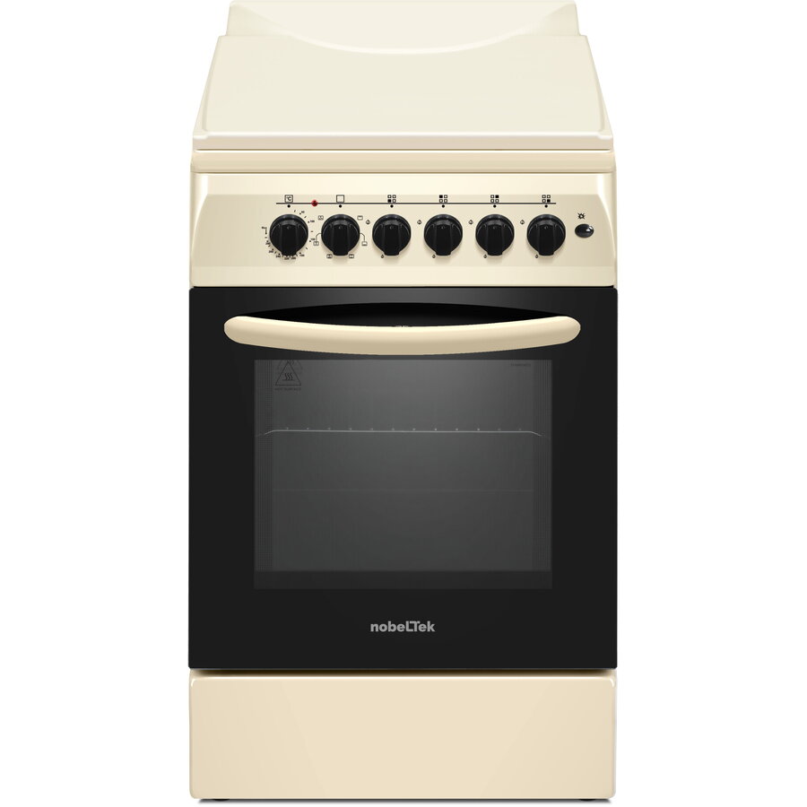 Aragaz NobelTek NLT 5604B/E1, Plita gaz, Cuptor electric, Ventilator, Aprindere electrica, Iluminare cuptor, Bej