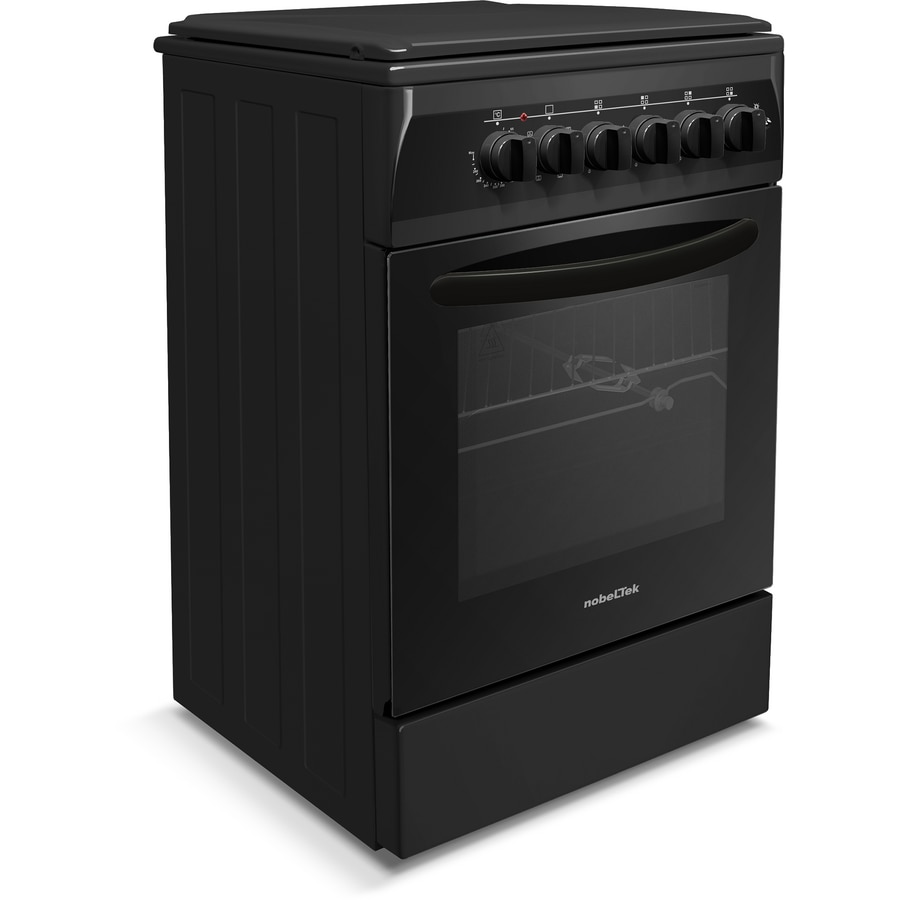 Aragaz NobelTek NLT 5604N/E1, Plita gaz, Cuptor electric, Ventilator, Aprindere electrica, Iluminare cuptor, Negru