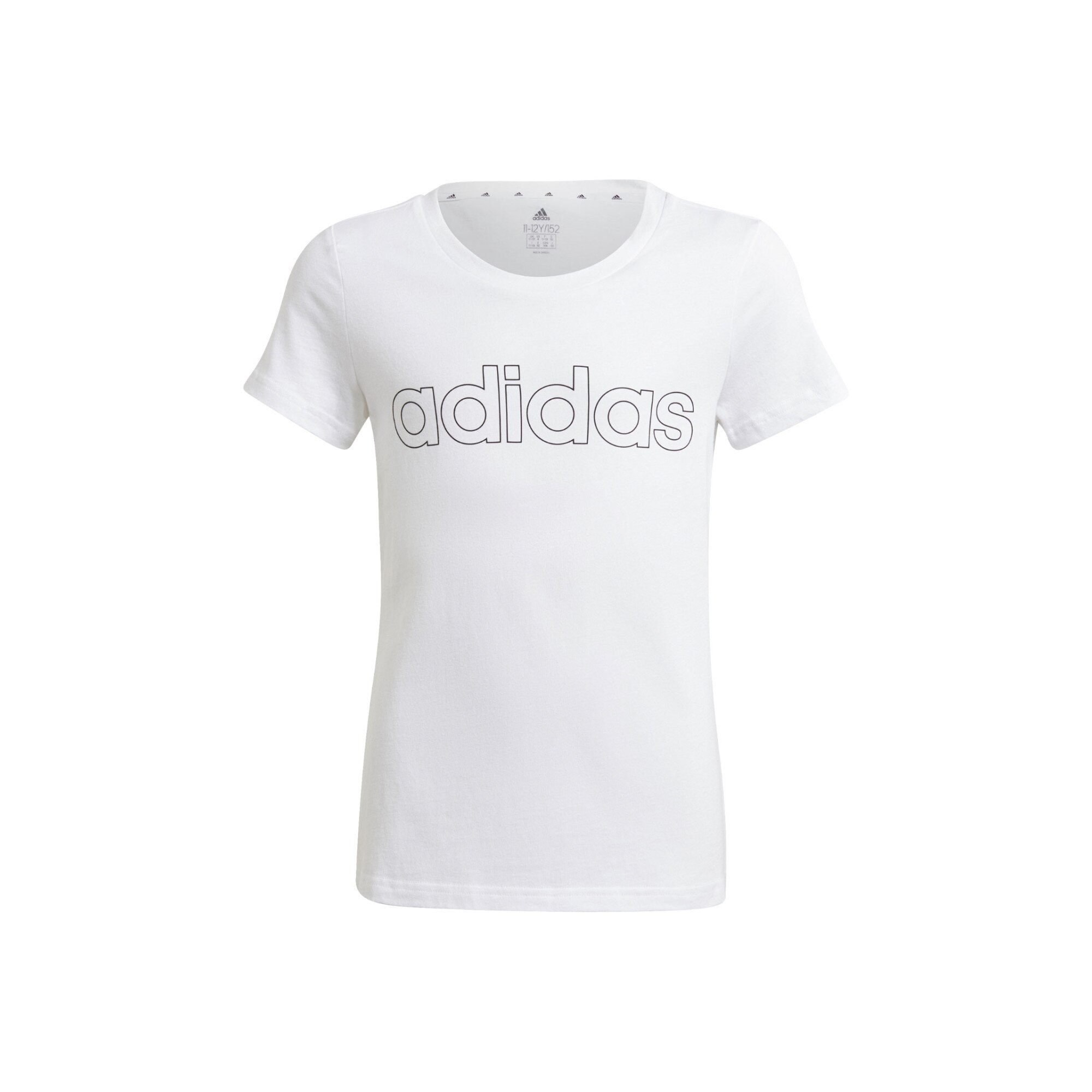 Tricou sport Adidas G Lin T din bumbac, GN4045, alb