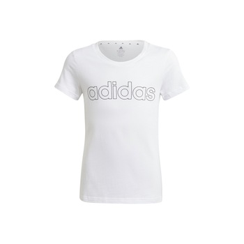 Tricou sport Adidas G Lin T din bumbac, GN4045, alb Tricou sport Adidas G Lin T din bumbac, GN4045, alb