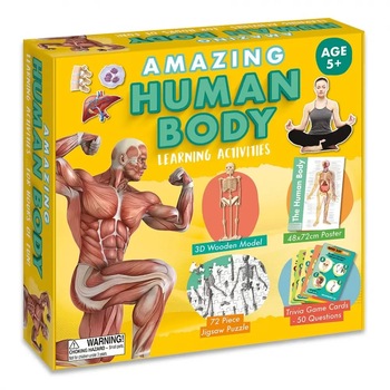 Set 4 jocuri educative Robert Frederick Amazing Human body, Lemn, carton si hartie, 72 piese, 6x25.5x26.5 cm, Multicolor Set 4 jocuri educative Robert Frederick Amazing Human body, Lemn, carton si hartie, 72 piese, 6x25.5x26.5 cm, Multicolor