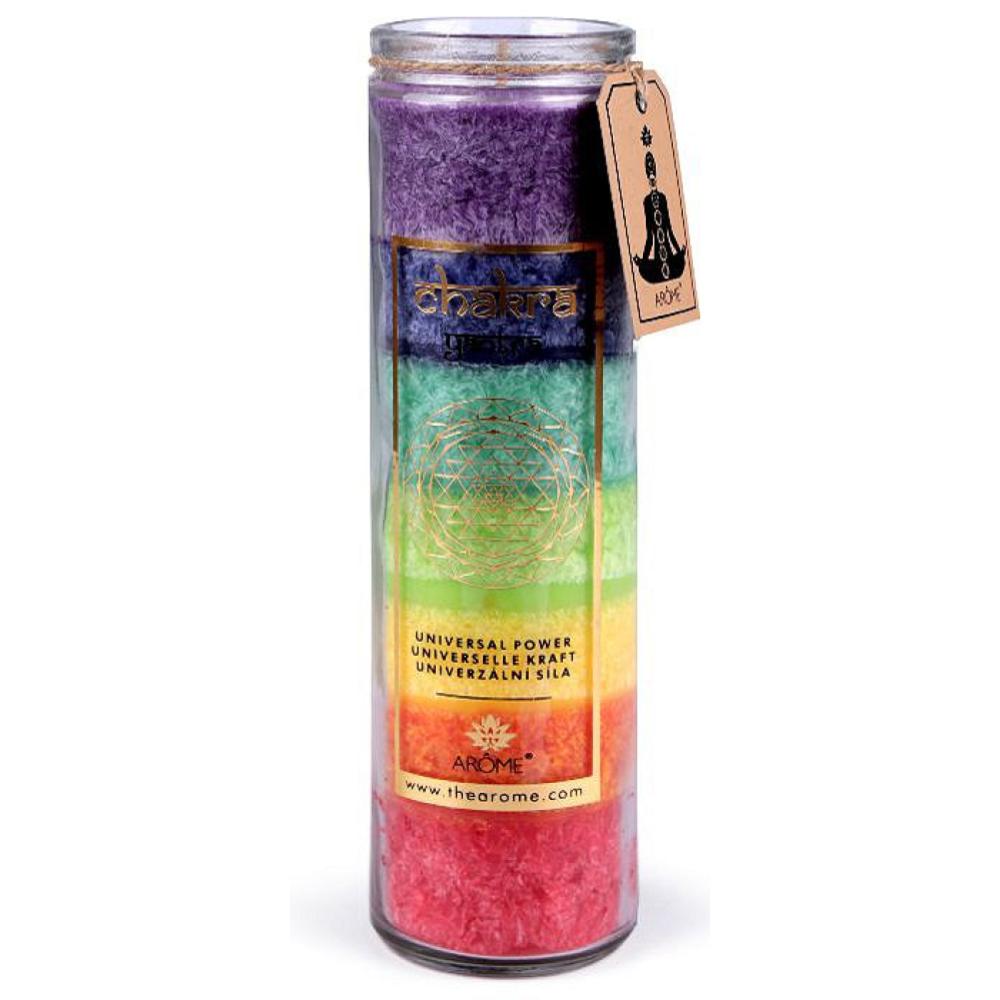 Lumanare Chakra, parfumata, 320 g, timp de ardere aprox 100 h, multicolora