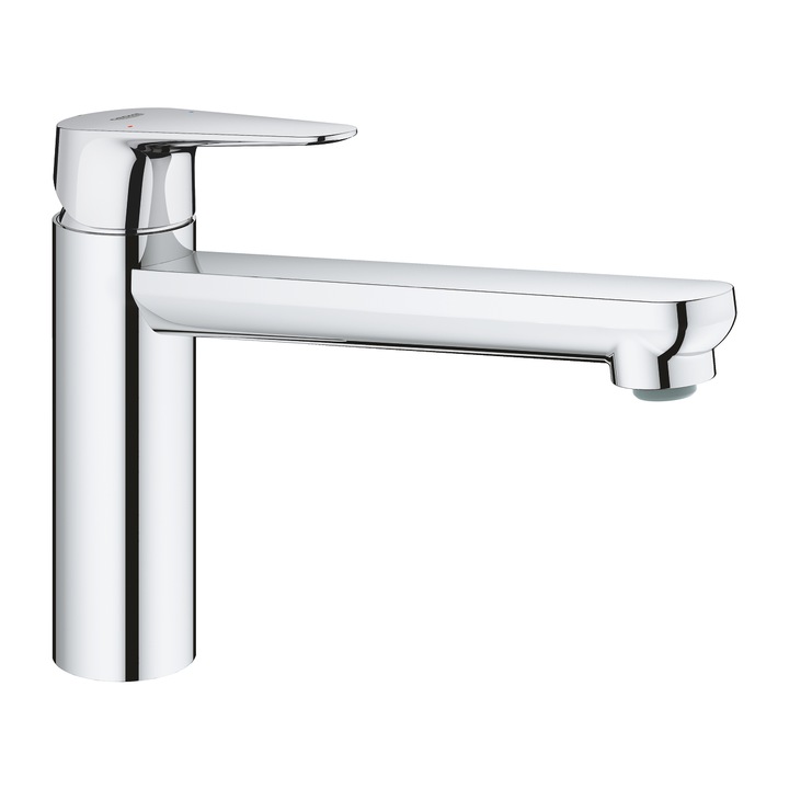 Смесител Grohe, BauCurve кухненски смесител, 31715000, Grohe StarLight - хром, Grohe Longlife 35mm- керамичен картуш, Grohe Zero изолирани вътрешни водни пътища - без олово и никел, подвижен тръбен чучур, възможност за завъртане на 140°