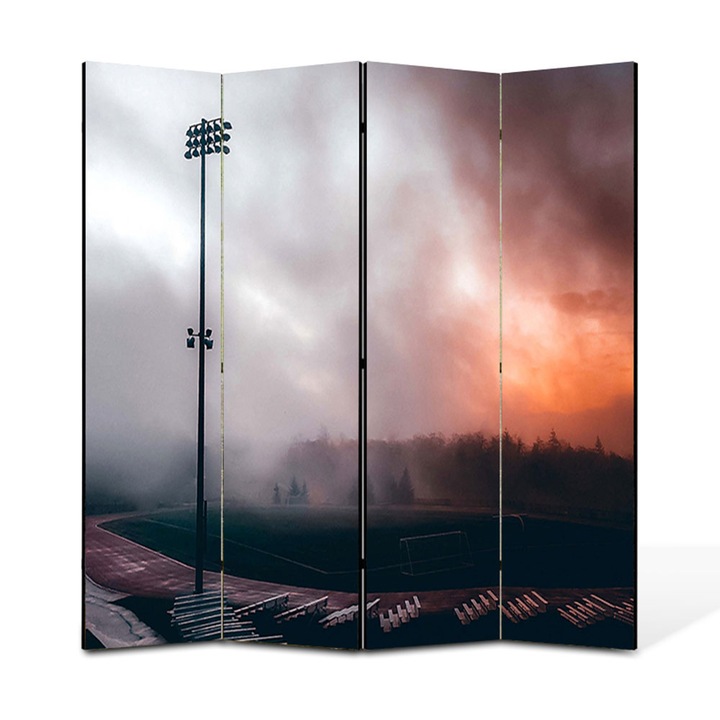 Paravan 4 piese Premium TrueColor, Art Star, Ceata pe stadion, Panza pe cadru de lemn, Decoratiuni Moderne pentru Casa, 4 Panouri de 45 x 180, 180 x 180 cm