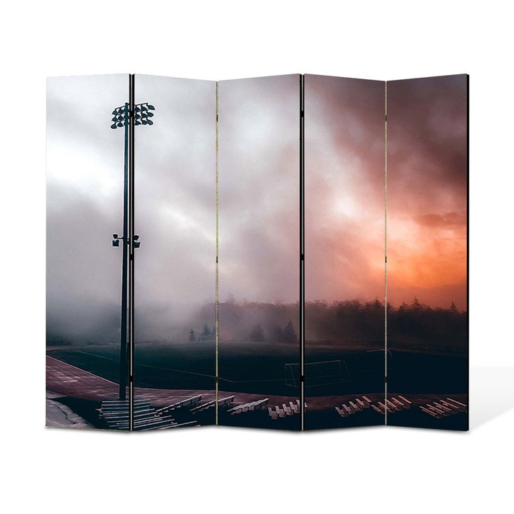 Paravan 5 piese Premium TrueColor, Art Star, Ceata pe stadion, Panza pe cadru de lemn, Decoratiuni Moderne pentru Casa, 5 Panouri de 45 x 150, 225 x 150 cm