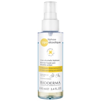 Solutie dezinfectanta pentru maini Bioderma, lipo-alcoolica, 100 ml Solutie dezinfectanta pentru maini Bioderma, lipo-alcoolica, 100 ml