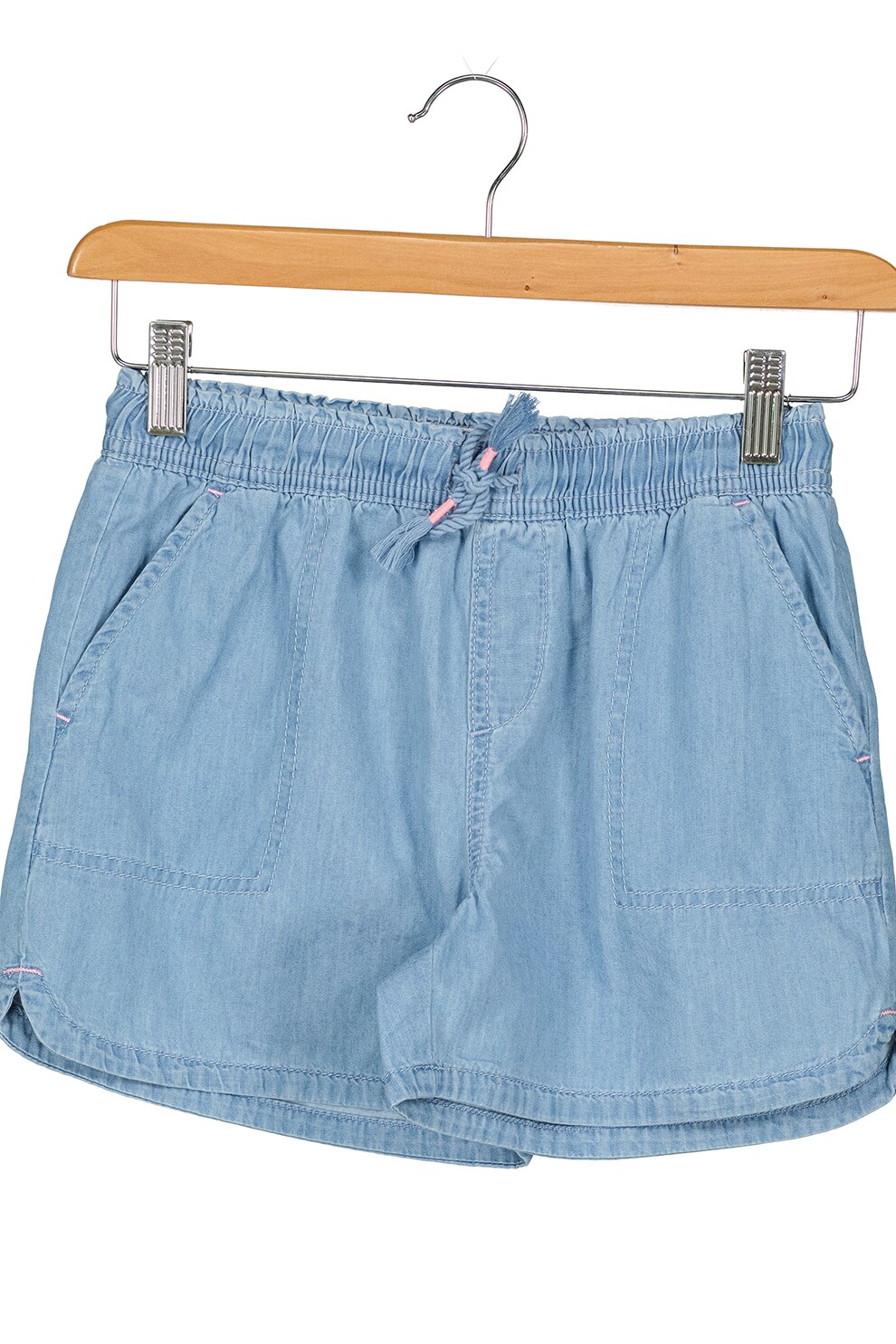 GAP, Pantaloni scurti de bumbac cu talie elastica, Albastru deschis