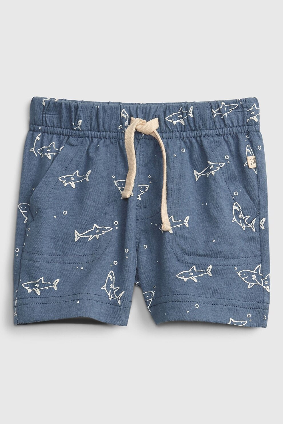 GAP, Pantaloni scurti de bumbac organic cu imprimeu, Albastru prafuit