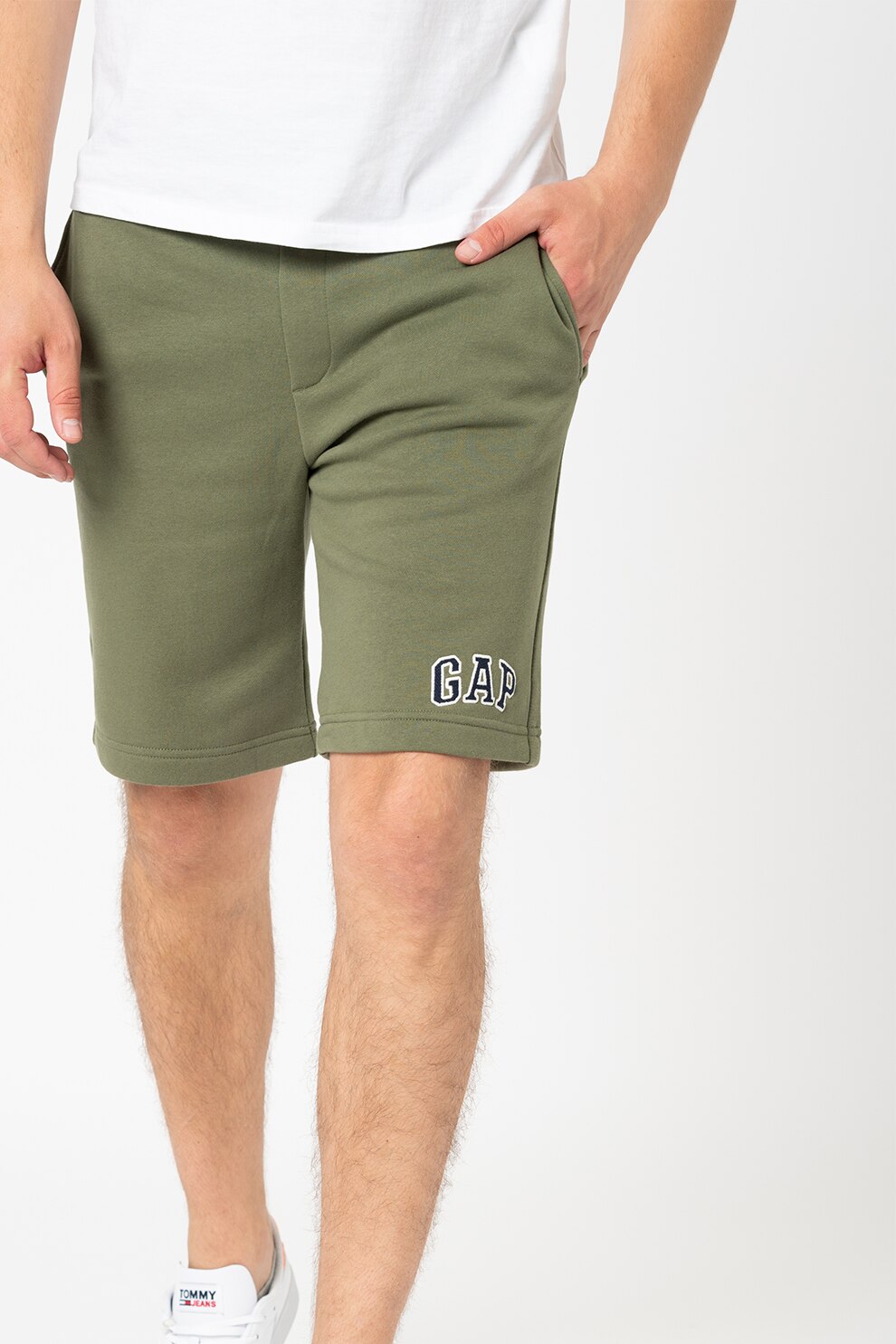 GAP, Bermude din jerseu cu snur de ajustare, Verde militar