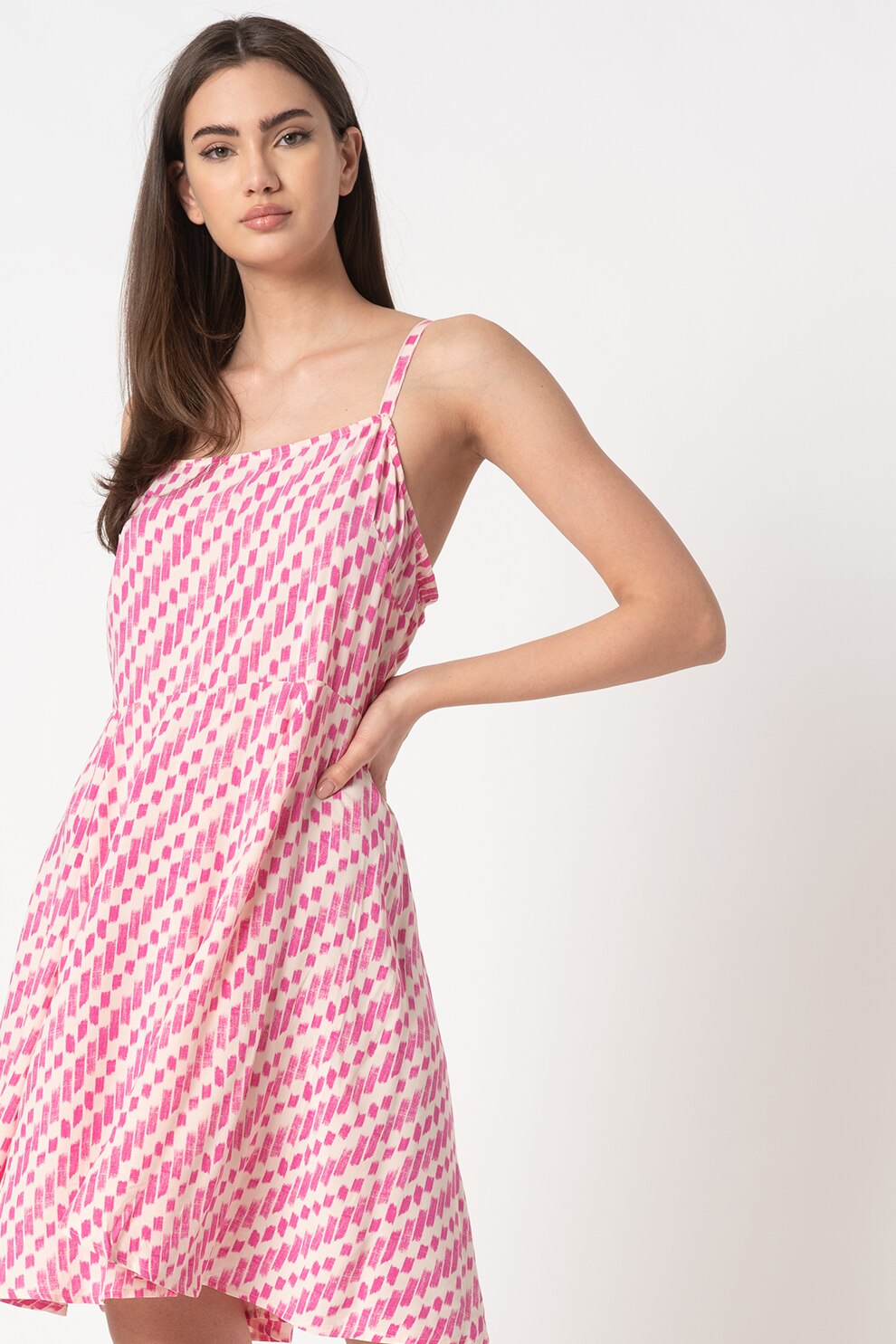 GAP, Rochie evazata cu bretele ajustabile, Roz